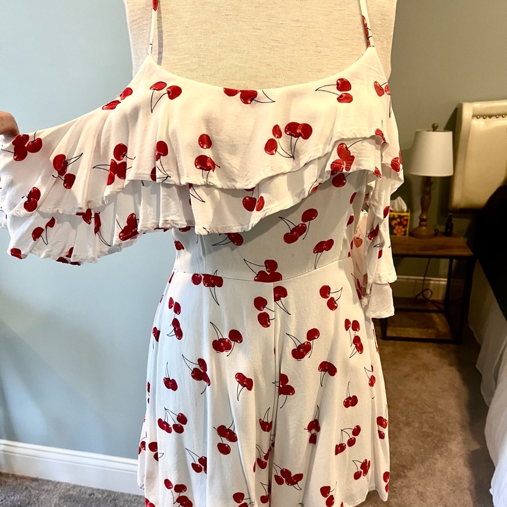 Charlotte Russe White and Red Cherry Dress